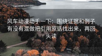 风车动漫动手一下：围绕证据和例子有没有混做把引用原话找出来，再回头读