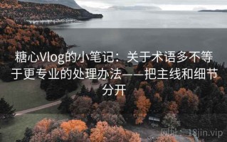 糖心Vlog的小笔记：关于术语多不等于更专业的处理办法——把主线和细节分开