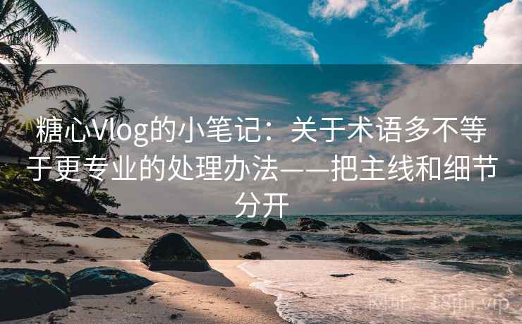 糖心Vlog的小笔记：关于术语多不等于更专业的处理办法——把主线和细节分开